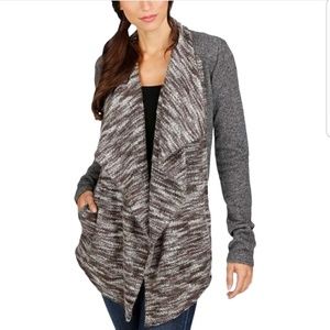 NWT Lucky Brand Draped Open Front Cardigen Grey